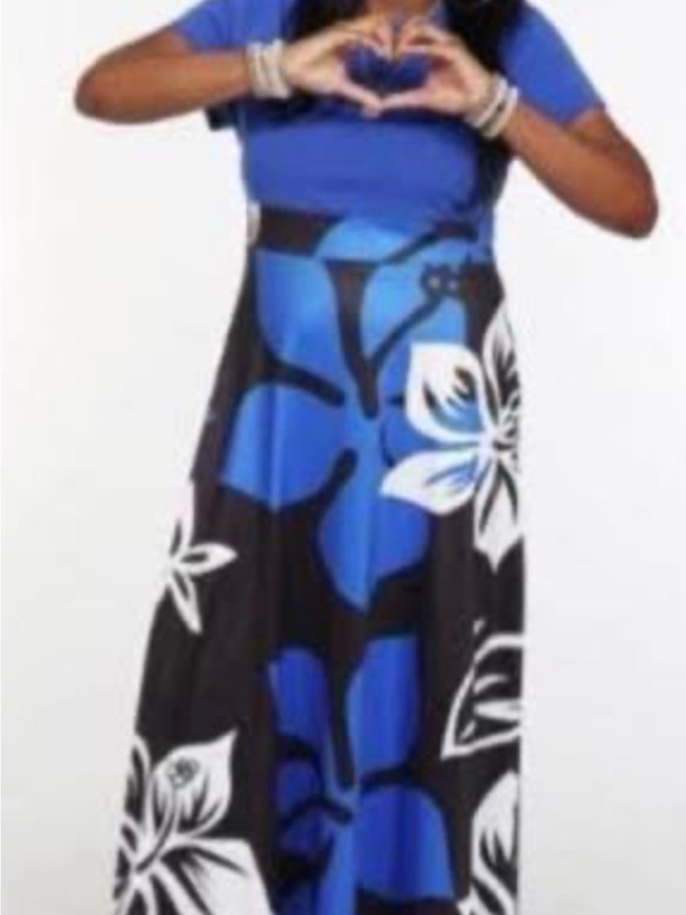 Blue Floral Maxi Dress - Women's Elegant Summer Dress